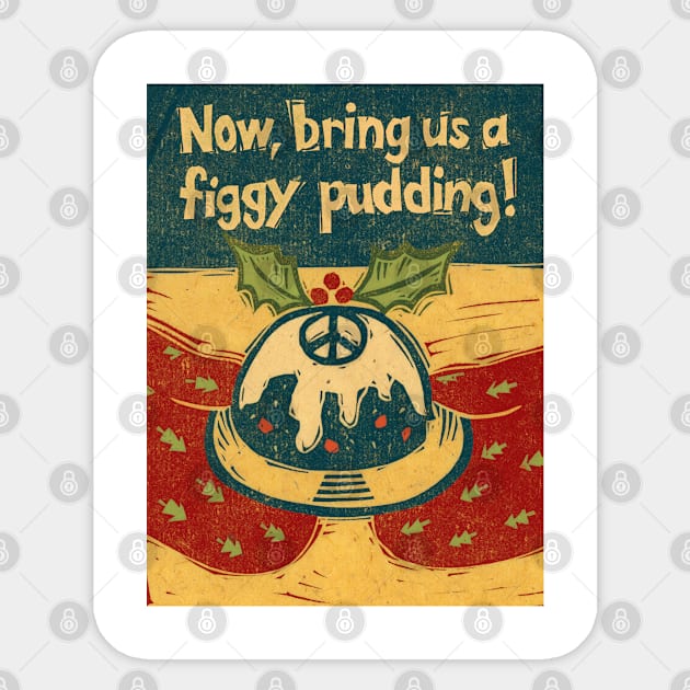 Figgy Pudding Sticker by Sue Todd Illustration
